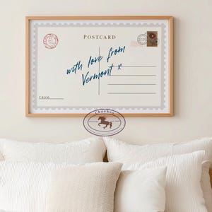 Vermont Postcard Print: Living Room Wall Art Decor
