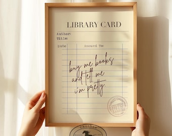 Library Card Poster: Buy Me Books Print (Digital Download)