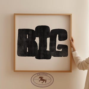 Impresión de arte mural GRANDE / Impresión digital manuscrita / Póster con cita motivacional / Tipografía en blanco y negro / Descarga digital instantánea