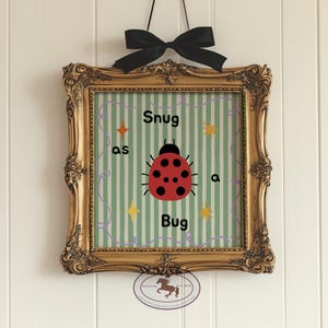 Snug As A Bug Print, Colorful Kids Wall Art, Playroom Decor, Children’s Room Printable, Nursery Art Print - Digital Download, Ladybird print