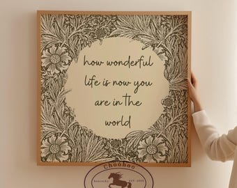 How Wonderful Life Is Now You’re In The World Print - Baby Poster - Nursery Wall Art Neutral Nursery Decor Vintage Baby Boy Girl Nursery Art