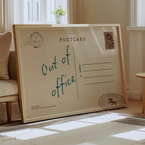 Out Of Office - Vintage Neutral, Postkarte Wand Kunst, Wohnzimmer Wand Kunst Dekor, Wohnkultur, Schlafzimmer Poster, Studio Poster, digitaler Download