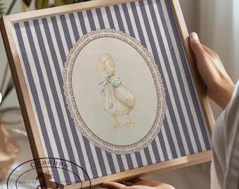 Vintage Duck Nursery Print: Scandinavian Baby Room Decor (Digital Download)