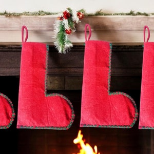 Handmade Christmas Stocking Personalized Felt Stocking Adorable Felt Stocking Holiday Felt Stocking Handmade Whimsical Felt Holiday Stocking