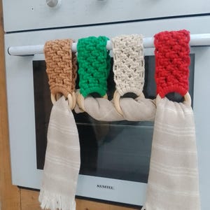 Kitchen Towel Holder Handcrafted Boho Wall Decor Macrame Towel Holder Handmade Hanging Rack Organizer unctional Stylish Decor Rack Kitchen