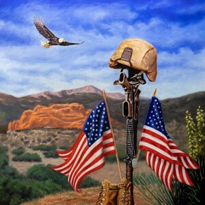 Battle Cross Oil Painting Print