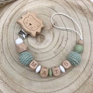 Cadena para chupete, muchos clips, cadena para chupete personalizada, cadena para chupete con nombre, regalo para bebé, león, arcoíris, zorro, corazón, grabado