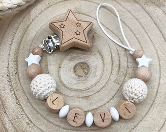Pacifier chain personalized star