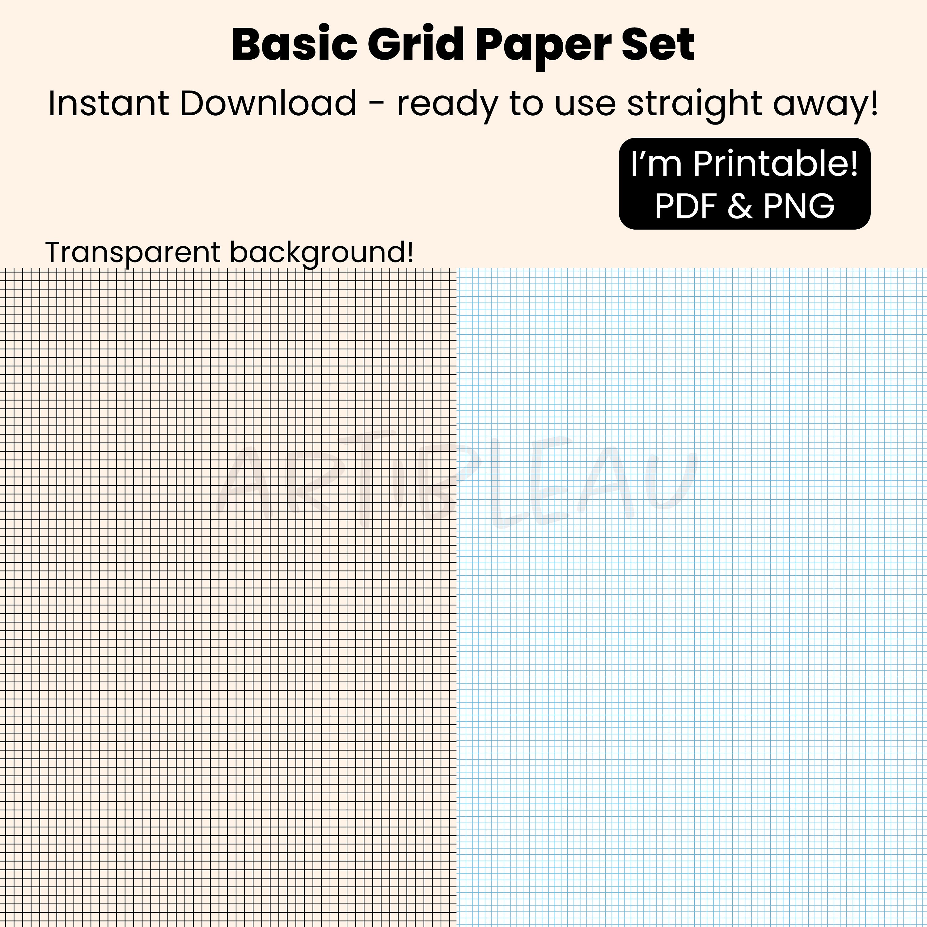 basic grid paper set instant download a4 grid paper 2mm etsy