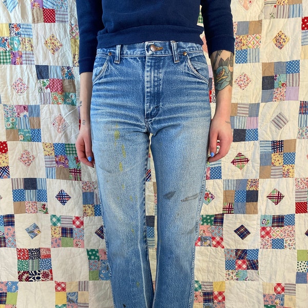 Vintage 1980s Paint Stained Wrangler 13MWZ Jeans W27