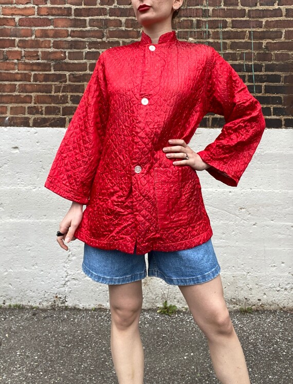 Vintage 1960s Quilted Bed Jacket Gem