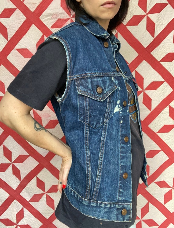 Vintage 1960's Levis Big E Bleach Spotted Denim V… - image 2