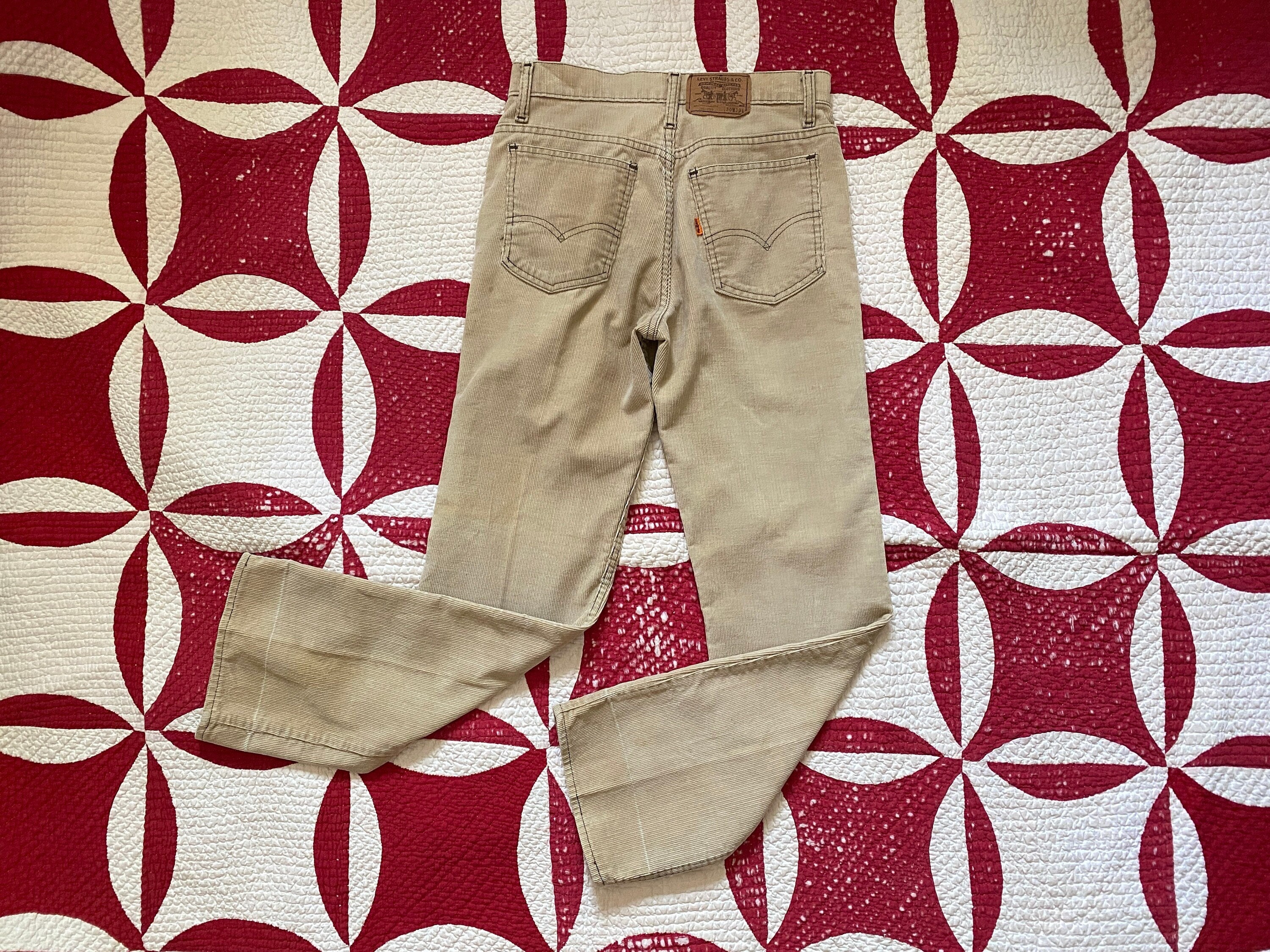 Vintage 70s Corduroy Pants Slacks Brown Coin Watch Pocket Size 34 Waist -   Canada