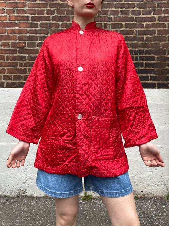 Vintage 1960s Quilted Bed Jacket Gem