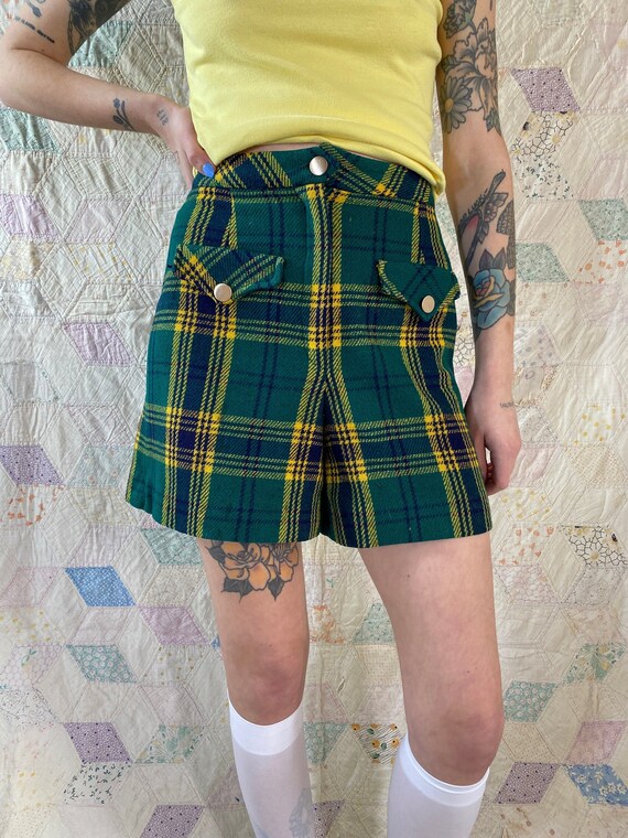 Vintage 60s/70s Green \u0026 Yellow Wool 