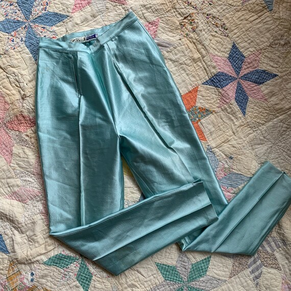 Unique 1950’s Robins Egg Blue Helanca Satin Cigare