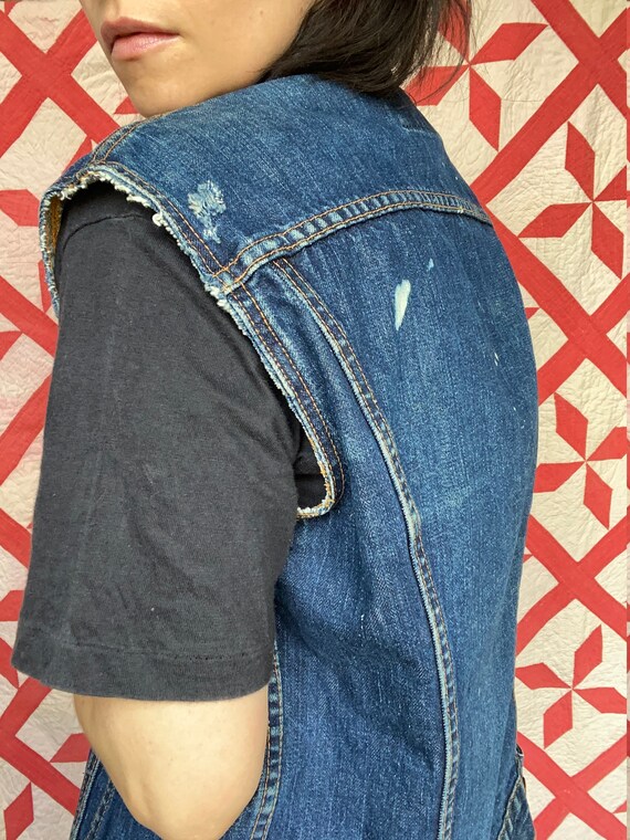 Vintage 1960's Levis Big E Bleach Spotted Denim V… - image 6