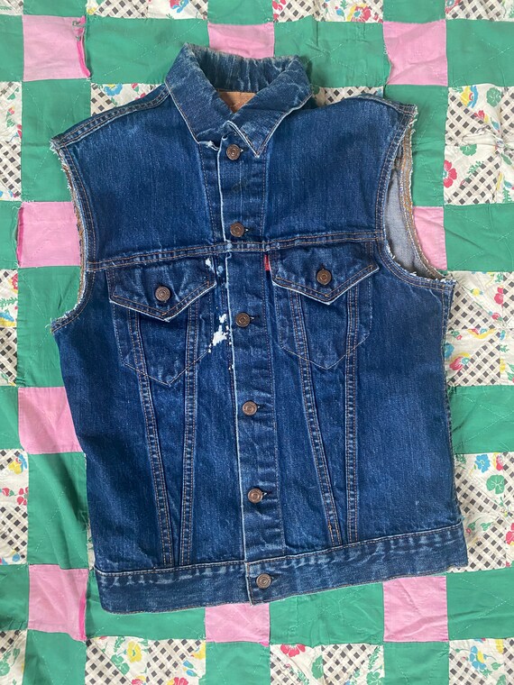 Vintage 1960's Levis Big E Bleach Spotted Denim V… - image 10