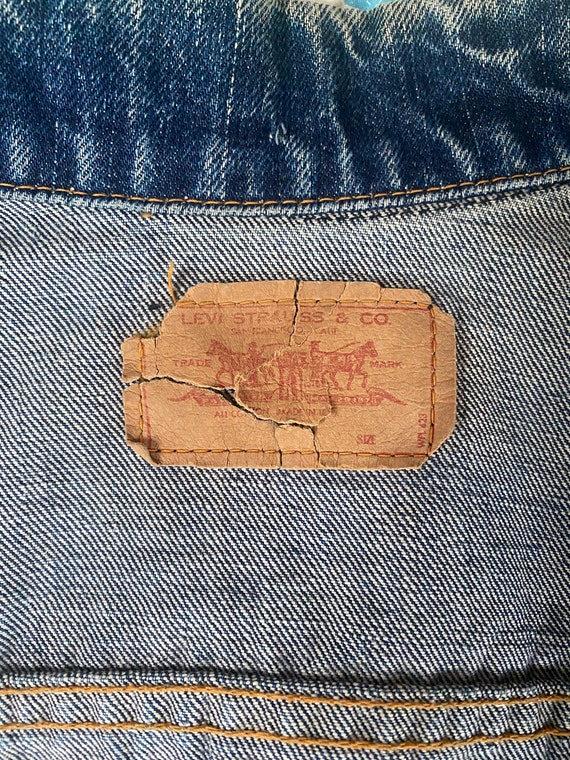 Vintage 1960's Levis Big E Bleach Spotted Denim V… - image 8