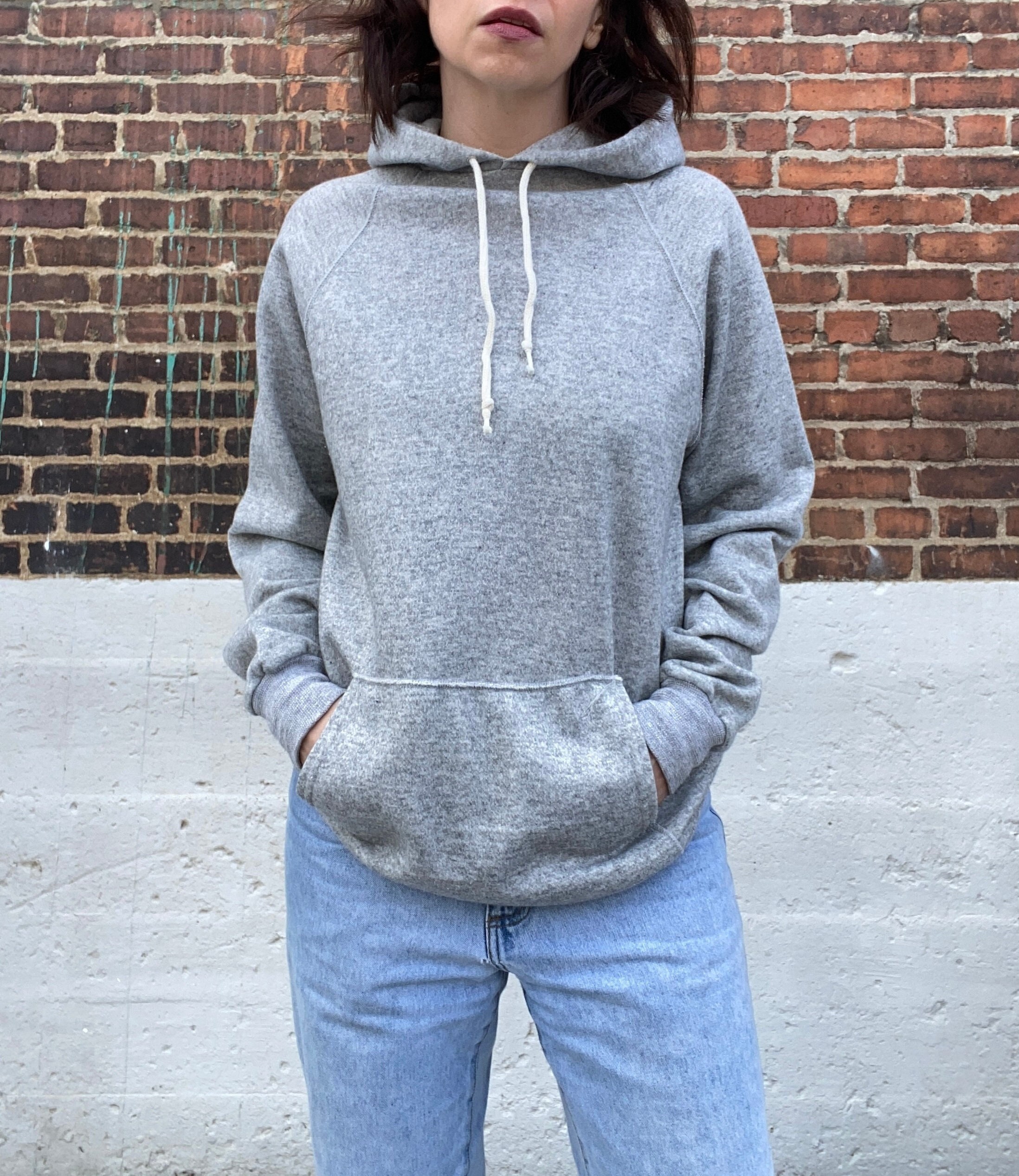 Vintage 1970s/80s Heather Grey Raglan Hoodie Sweatshirt - Etsy