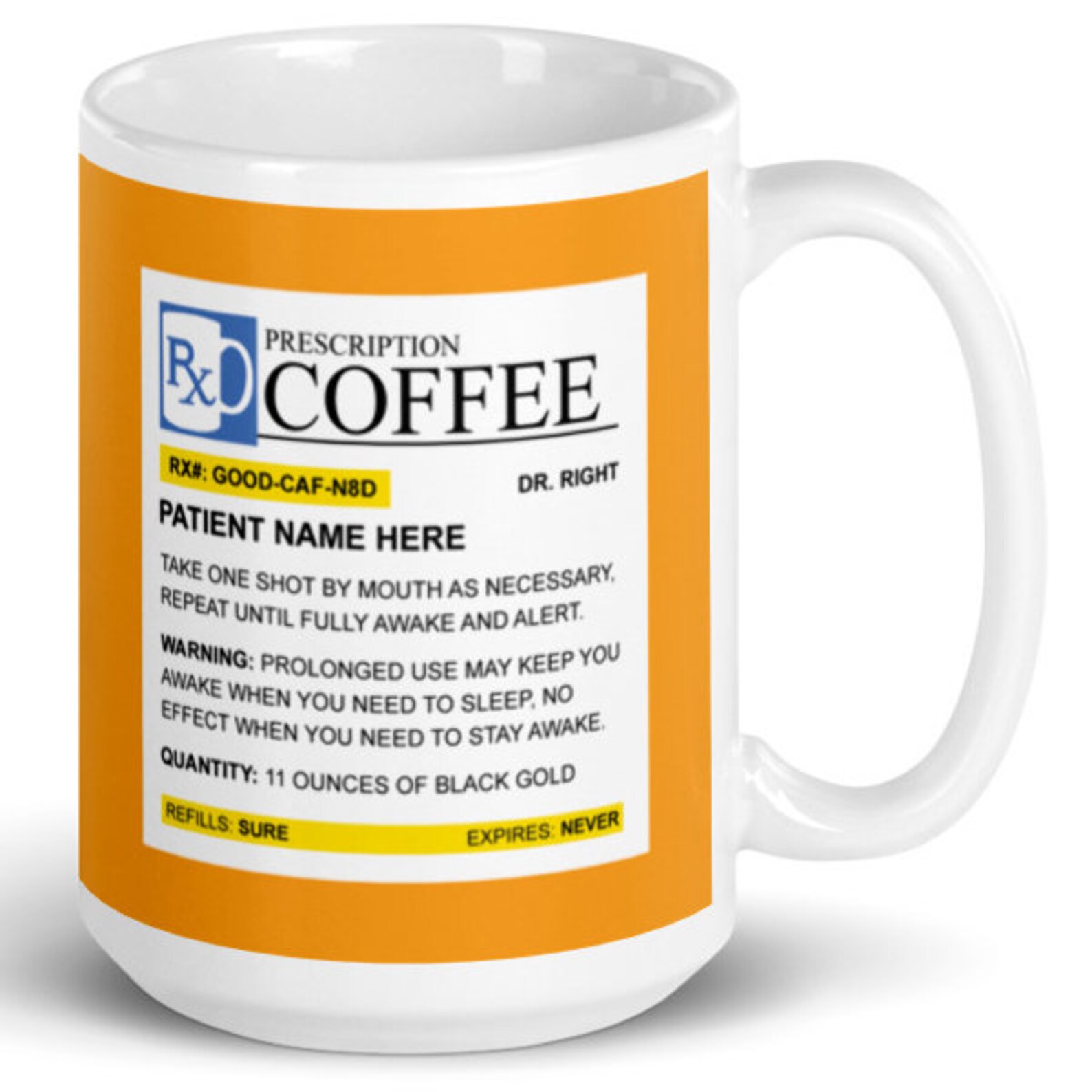 Personalized Funny Prescription Mug Custom Patient Name Etsy