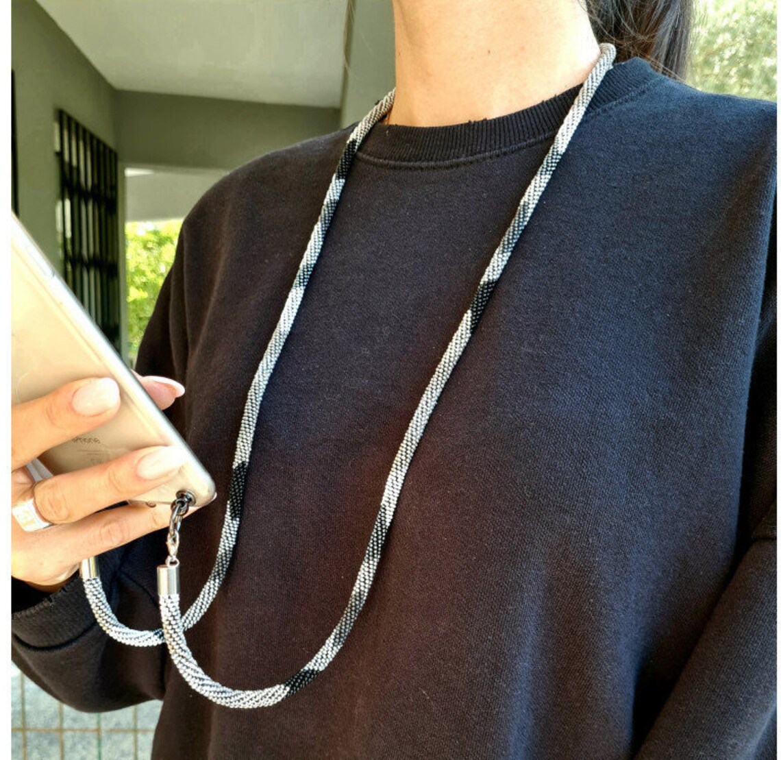 Cordon de téléphone avec motifcolor sur noir sangle de Etsy