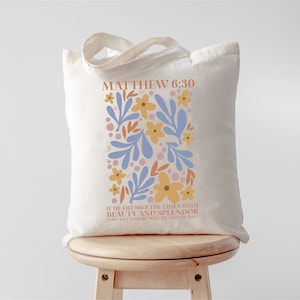 Christian Tote Bag Jesus Tote Christian Tote Bags Bible Bag Jesus Tote Bag Church Bag Matthew 6 30
