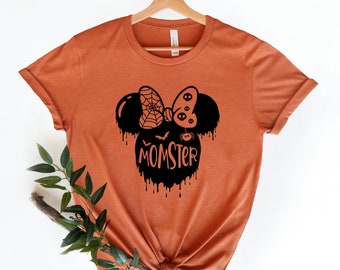 Momster Minnie T-Shirt, Disney Halloween Outfits, Disneyworld Tees, Disneyland, Mama Halloween Shirts, Gift For Mother, Spooky Mom Tshirt
