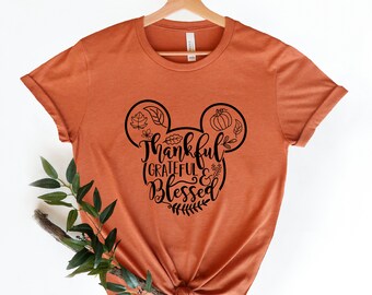 Mickey Thankful Grateful Blessed T 
