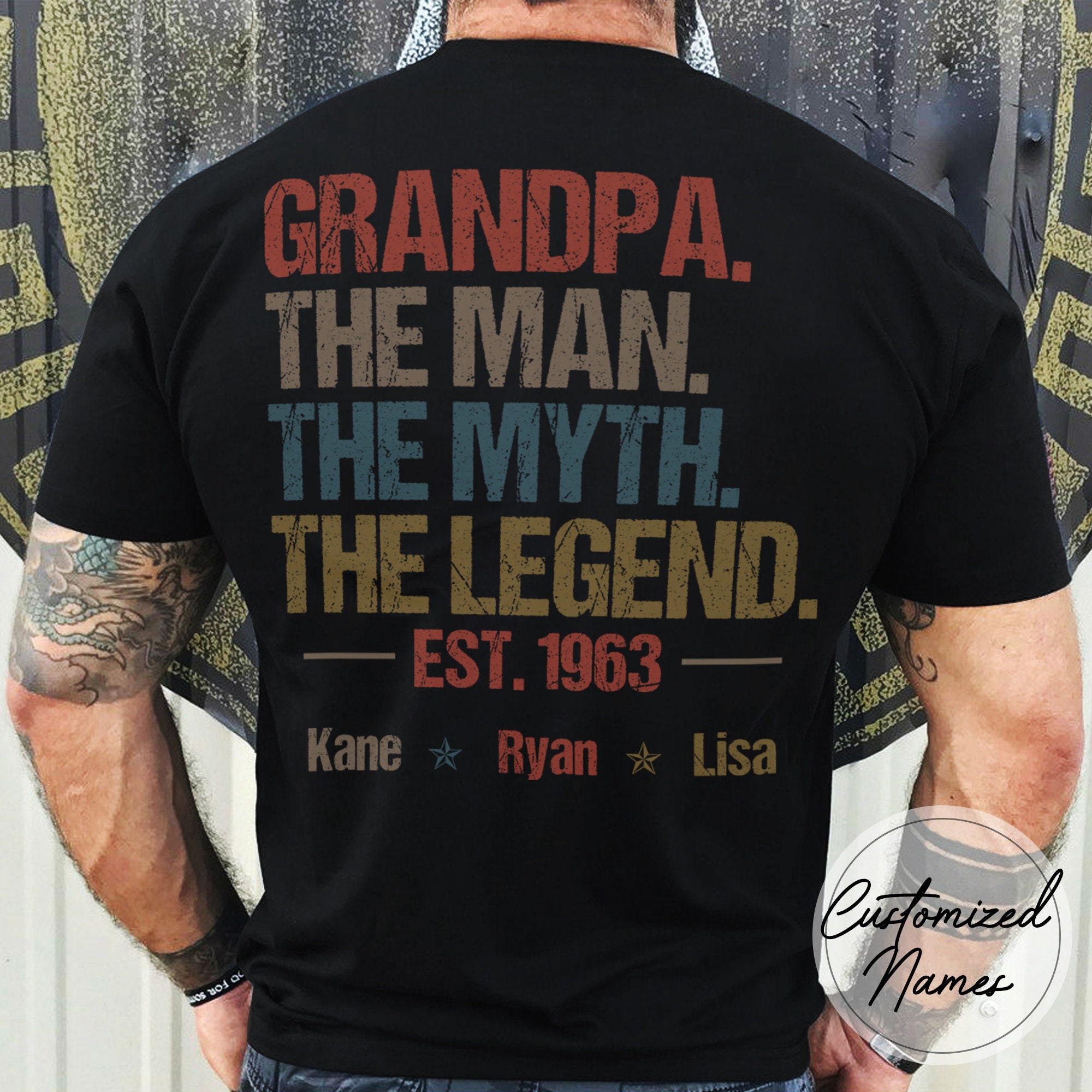 Fathers Day Shirts Grandpa
 Personalized Fathers Day Shirt Grandpa The Man The Myth The