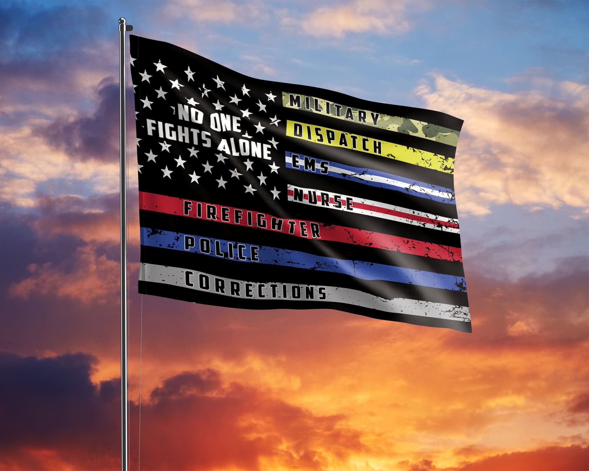 Bandera de jardín de primeros respondedores de línea delgada | Etsy