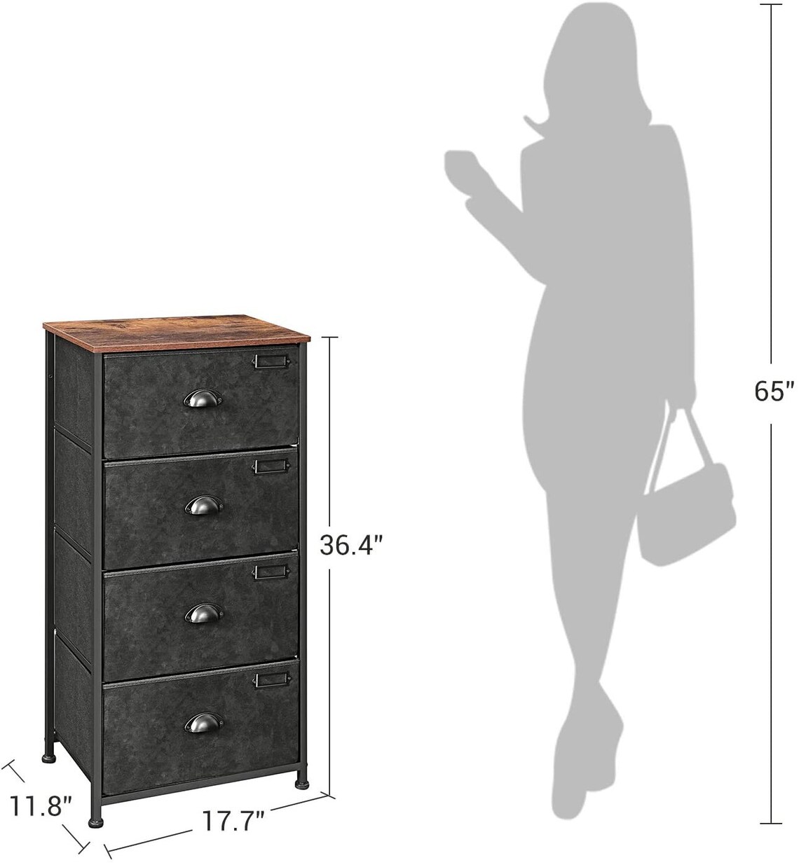 Modern Vertical Dresser Tower Fabric Drawer Dresser with 4 Etsy