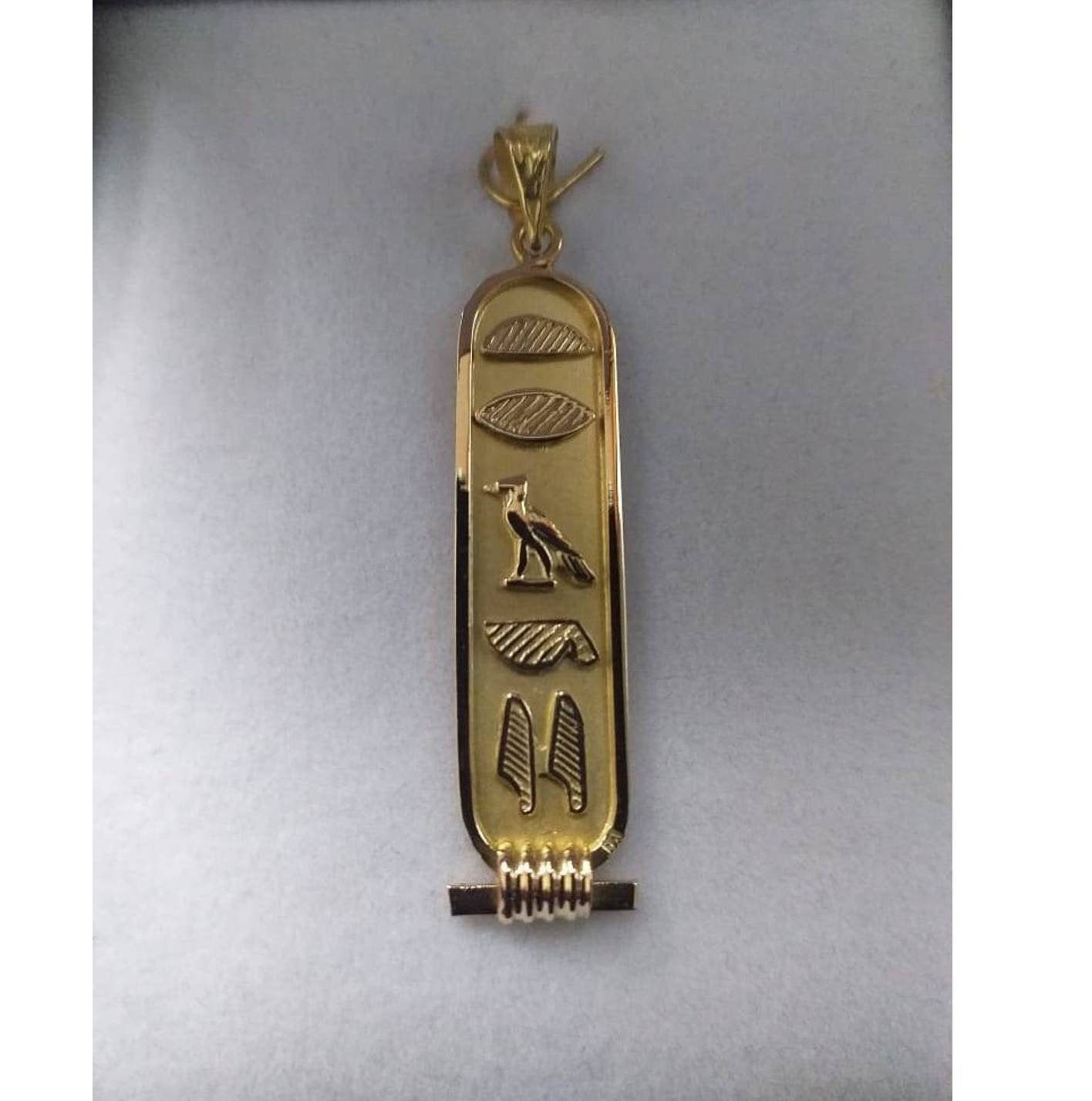 Egyptian Cartouche 18K Gold Pendant 