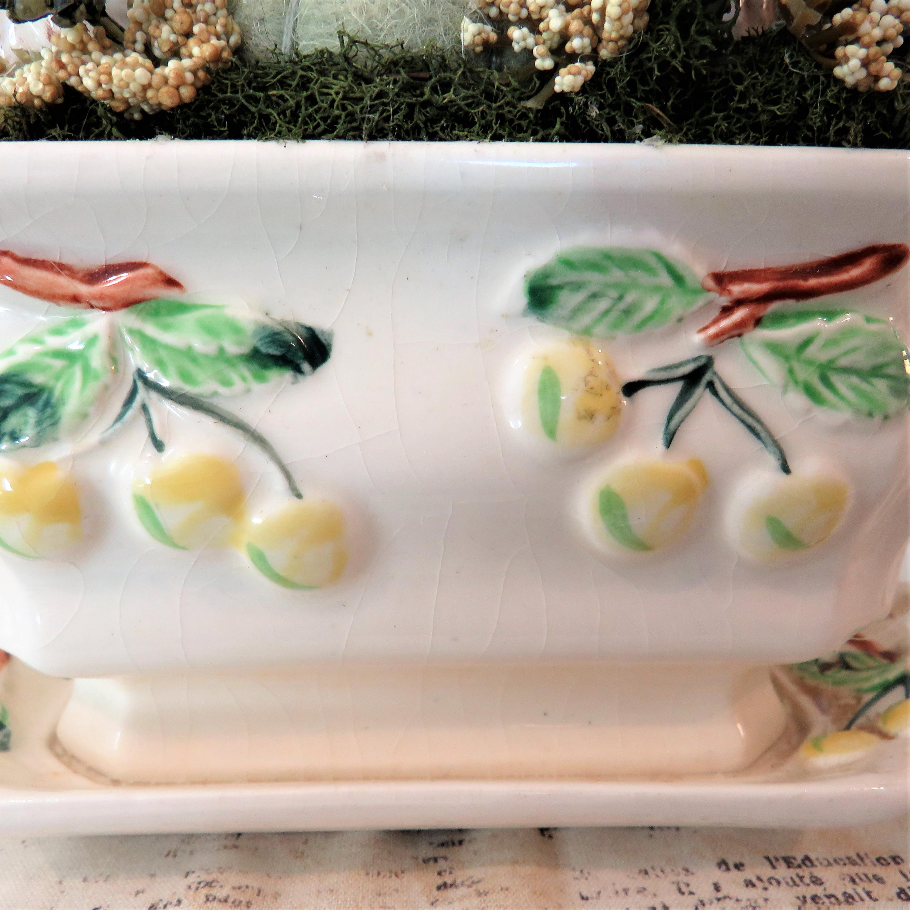 Thanksgiving Pilgrim and Turkey on Vintage Gravy Boat Container Diorama ...