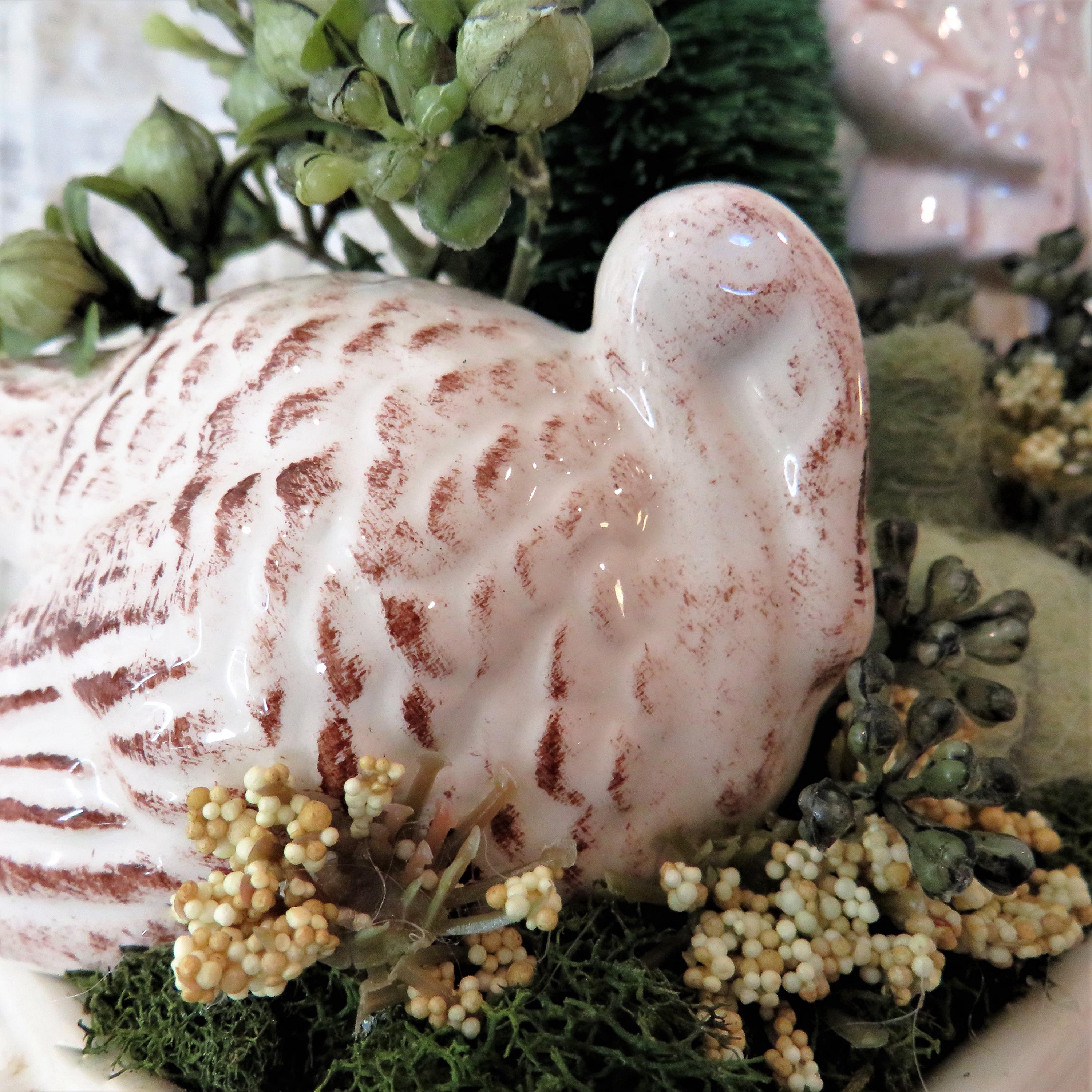 Thanksgiving Pilgrim and Turkey on Vintage Gravy Boat Container Diorama ...