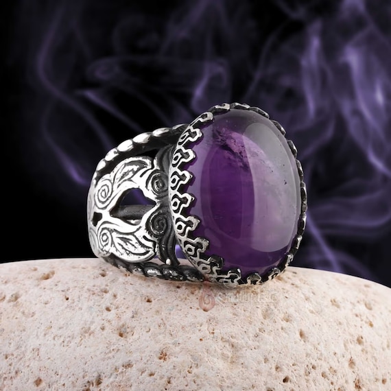 Natural Amethyst Ring -  Sterling Silver Amethyst… - image 1