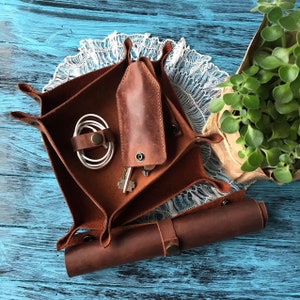 Leather dnd dice tray, Leather valet tray, Leather dice tray