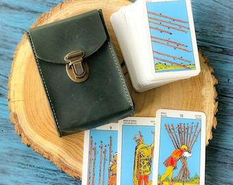 Handmade Leather Tarot Card Case: Simplicity Design
