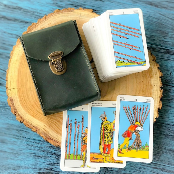 Tarot deck holder, Tarot card case, Tarot box, Leather tarot case