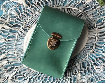Handmade Leather Tarot Card Box: Pocket Deck Holder