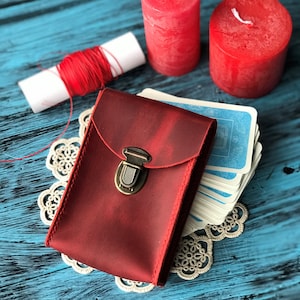 Leather Tarot pouch, Tarot deck holder, Tarot tarot case