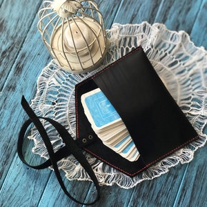 Estuche de cartas TAROT PERSONALIZADO, Estuche de baraja de tarot de cuero, Porta baraja de Tarot