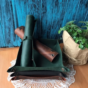 Personalized Leather Dice Tray: Rollable DND Dice Mat