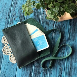 Funda de cuero de tarot personalizada, estuche de cartas de tarot, bolsa de tarot