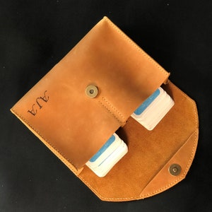 Étui en cuir double tarot, boîte de tarot pour deux jeux, pochette de tarot personnalisée