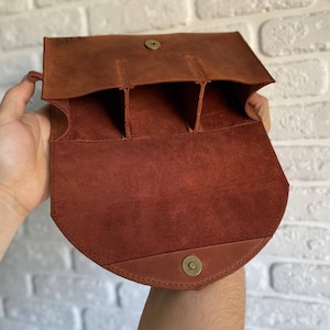 Estuche triple de cuero para tarot, Caja de tarot para dos barajas, Bolsa de tarot personalizada