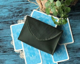 Handmade Leather Tarot Card Case: Minimalist Deck Holder