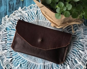 Dark brown cash envelope wallet, cash envelopes, envelope wallet