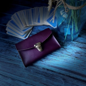Custom tarot case, Tarot deck holder, Leather tarot case, Tarot bag