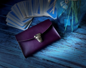 Handmade Leather Tarot Card Case: Personalized Deck Holder